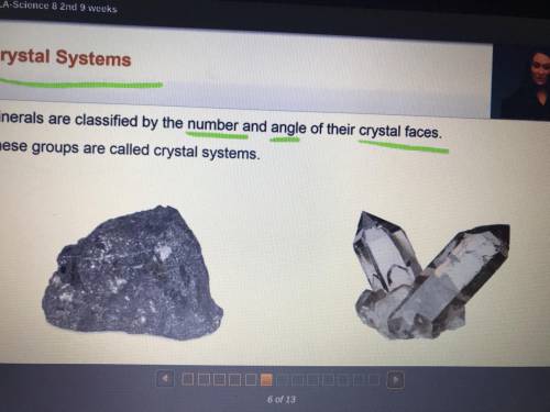 Which correctly lists two characteristics of crystal faces that define crystal systems?