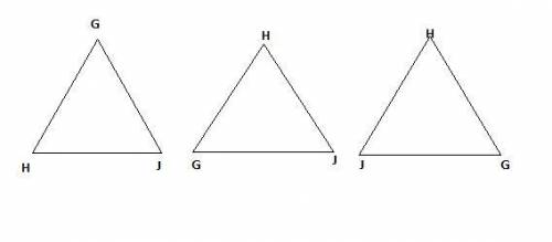 Given δghj, complete the following statements. the included angle of sides jg and gh is angle . angl