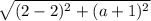 \sqrt{(2-2)^2+(a+1)^2}