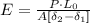 E=\frac{P \cdot L_{0}}{A\left[\delta_{2}-\delta_{1}\right]}