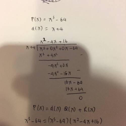 Apolynomial p(x) and a divisor d(x) are given. use long division to find a quotient q(x) and the rem