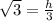 \sqrt{3} = \frac{h}{3}