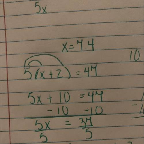 5(x+2)= 47 
Explain why ?