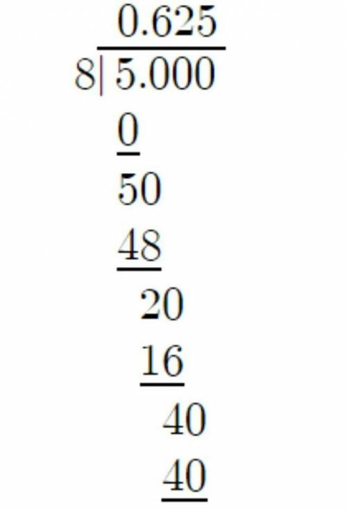 Q7. Convert the fractions as decimals: (a) 11/20 (b) 5/8