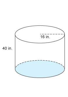 What is the exact volume of the cylinder?  a. 25600^in3 b. 10240^in3 c. 128