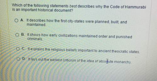 Which of the following statements best describes why the code of hammurabi is an important his
