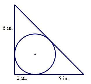 The circle is inscribed by the triangle. find the perimeter of the triangle.