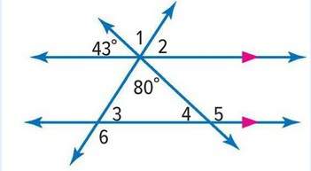 Refer to the figure. find the missing measure of each angle. a) m&lt; 1= ?  b) m&amp;