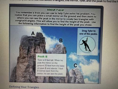 Tyler will climb peak  2. in the drawing below, label the distances given for the b. (3