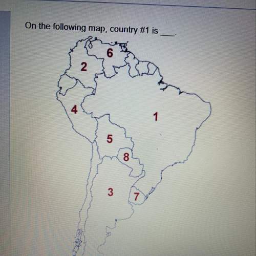 On the following map, country #1 is