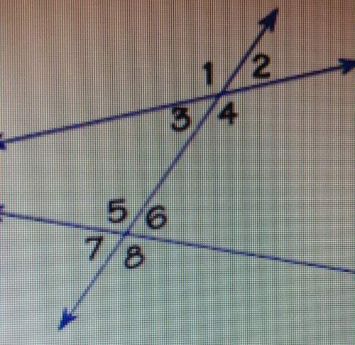 A. name a alternate interior angle to angle 3.b. name a corresponding angle to angle 8.c