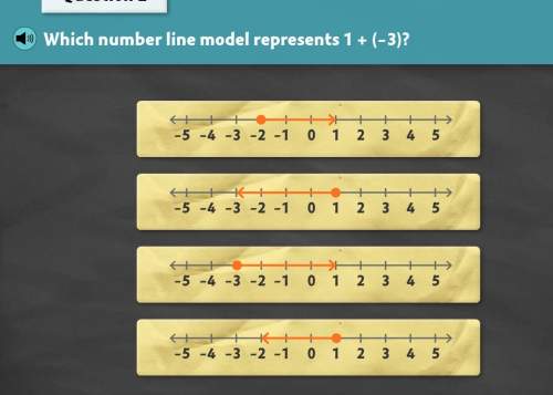 Which number line models represents 1+ (-3)