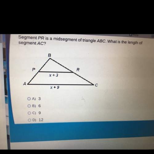 Segment pr is a mid-segment of triangle abc. what is the length of segment ac?  a) 3  b