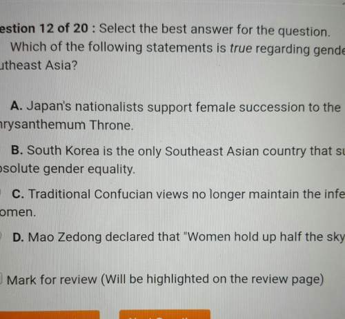 Which of the following statements is true regarding gender equality in southeast asia