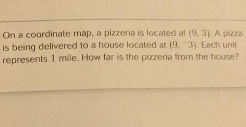 On a coordinate map a pizzeria is local-ml m a wm is being delivered to a house (9, 3y i am dunn rep