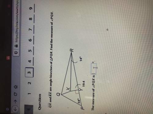With this question  qx and rx are angle bisectors of pqr.find the measure of