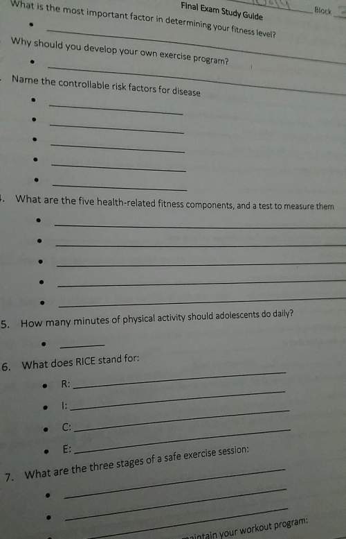 Who tryna me wit this physical ed. fill in study guide ? i need answers for 1-7.