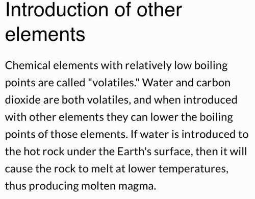 Hi: ) i don’t understand why it causes the rocks to melt at low temperature. one of the factors caus