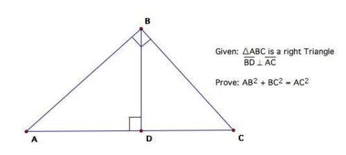 Δabc is a right trianglebd ⊥ ac given ∠ abc = ∠bdc right angles have the same measure. ∠