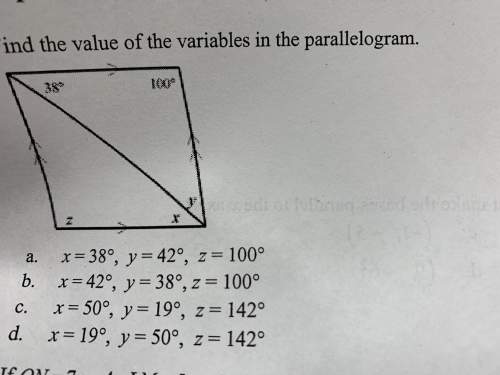 Find the value of the variables in the parallelogram