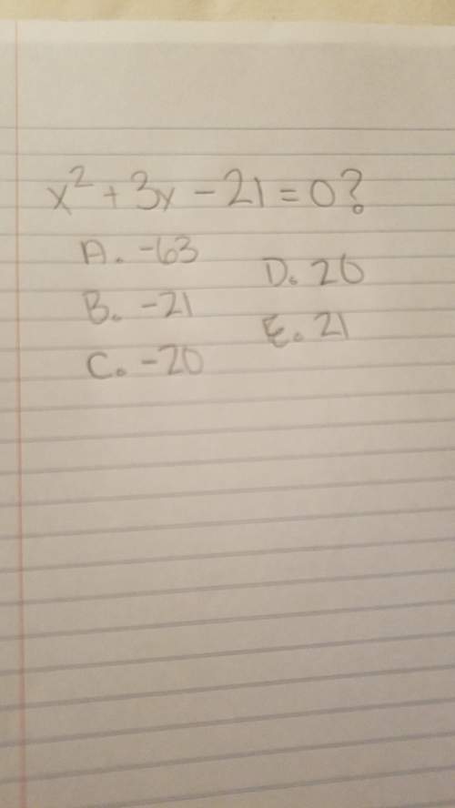 What is the product of the 2 solutions of the equation x^2+3x-21=0?