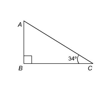 What is the measure of ∠cab?  a. 34° b. 56° c. 68°