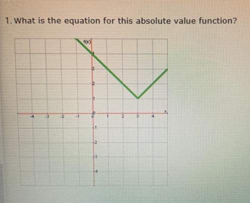 Urgent! !  1. what is the equation for this absolute value function?