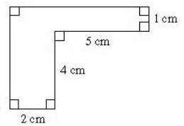 What is the area of the figure?  a)  13 cm2  b)  14 cm2 &lt;