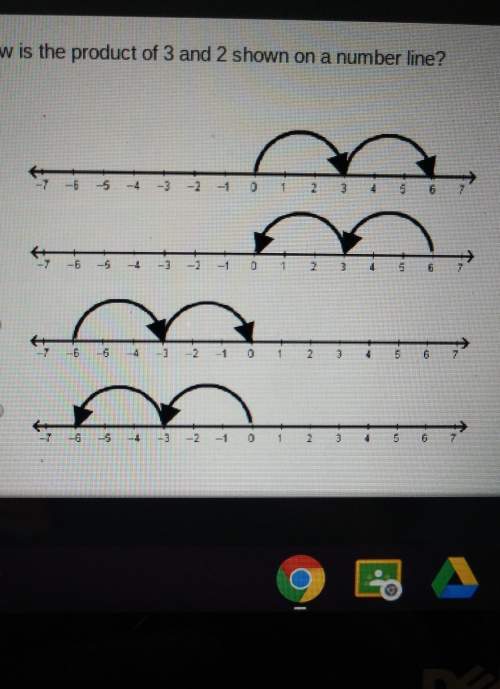 How is the product 3 and 2 shown on a number line? plz