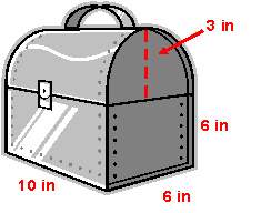 Find the volume of the lunch box shown here. a. 507 in3 c. 501 in3 b.&lt;