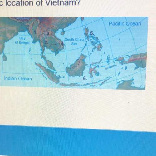 Which of the following numbers on the map shows the geographic location of vietnam  a: )