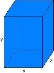 If x = 8 units, y = 15 units, and z = 7 units, then what is the volume of the rectangular prism show