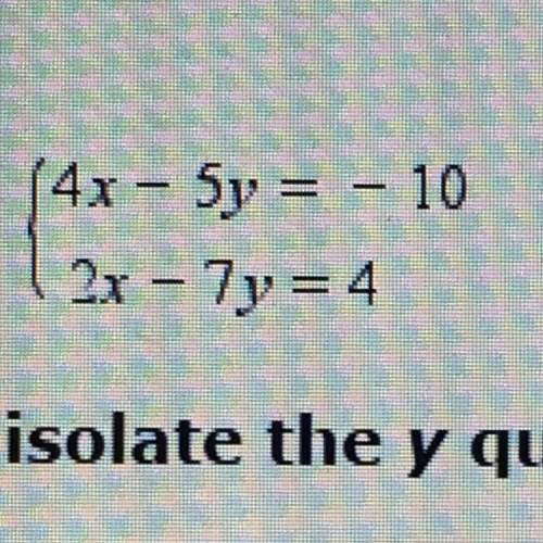 Asystem of equations is shown below.  which operations on the system of equations will i