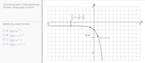 Q4 q20.) give the equation of the exponential function whose graph is shown.