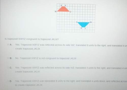 Is trapezoid wxyz congruent to trapezoid jklm?