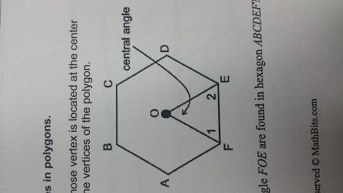 The diagram at the right shows one central angle of a regular hexagon. what type of triangle is tria