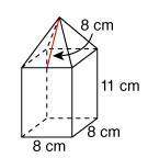What is the surface area of the composite figure?  a. 608 cm 2 b. 672