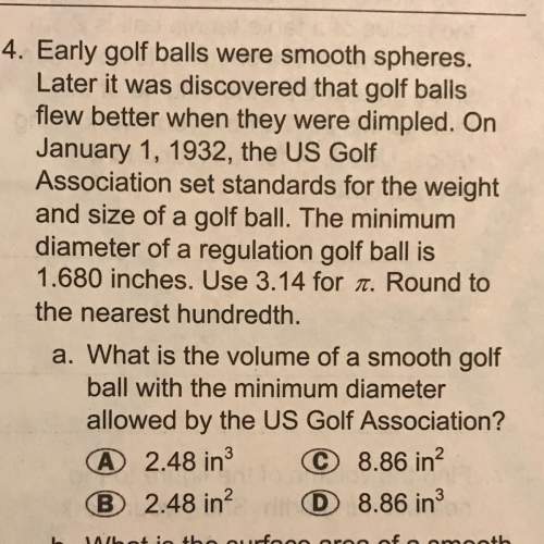 What is the volume of a smooth golf ball with the minimum diameter allowed by the us golf associatio
