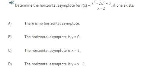 Determine the horizontal asymptote ..