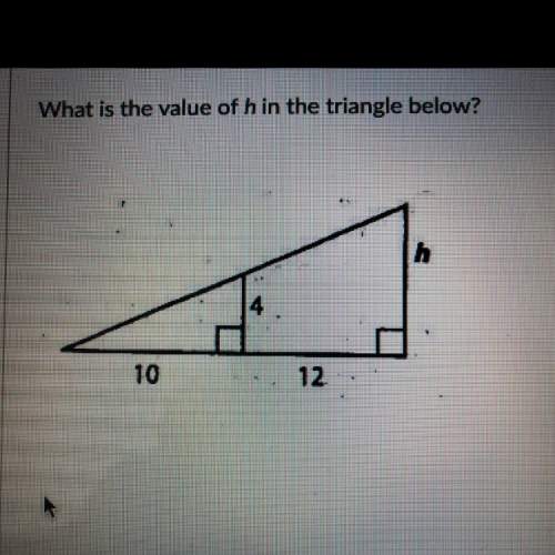 What is the value of h in the triangle below