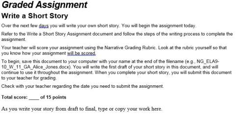 60 points write a short story look at image for more info