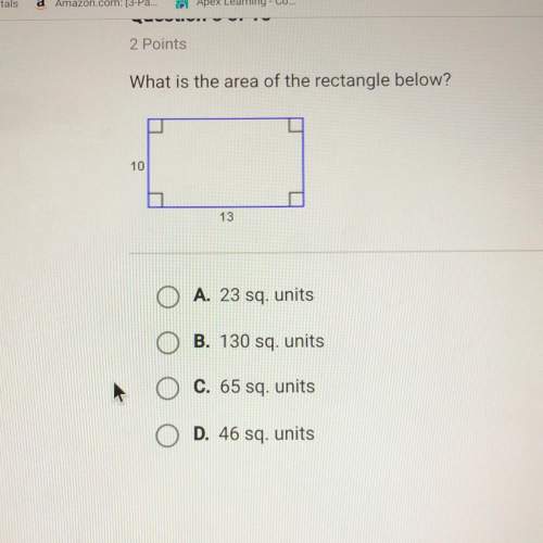 What is the area of the rectangle below?  a. 23sq.units b. 130sq.units