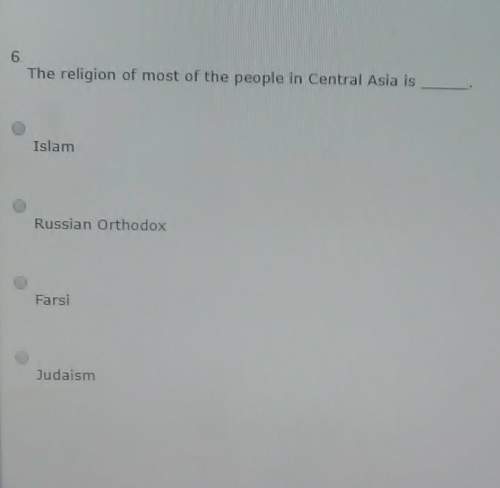The religion of most of the people in central asia is