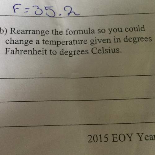The formula for converting degrees celsius (c) to degrees fahrenheit (f) is: f= 9c/5 + 32. rearrang