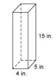 a shipping package is in the shape of a rectangular prism. what is the volume of the sh