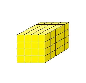 Each cube in this rectangular prism is 1 in³.  what is the volume of the rectangular pri