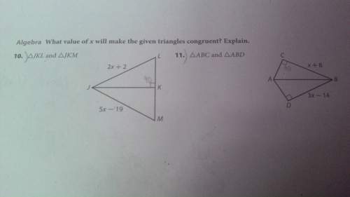 What value of x will make the given triangles congruent?
