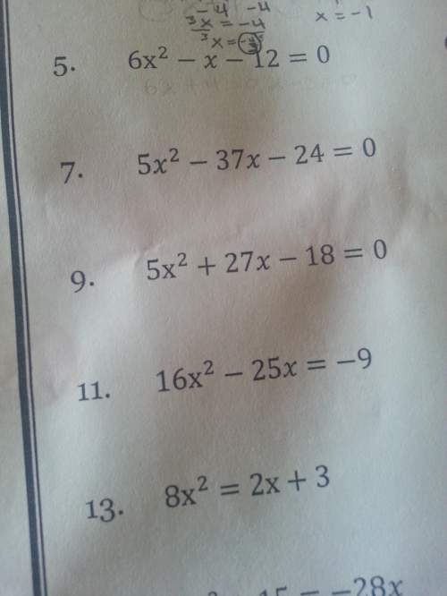 Ineed with solving this quadratic equation by factoring. the problem i need with is number 5.