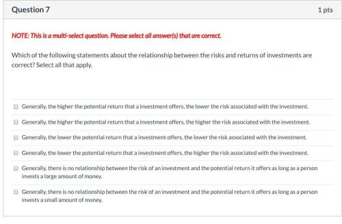 which of the following statements about the relationship between the risks and returns of inv