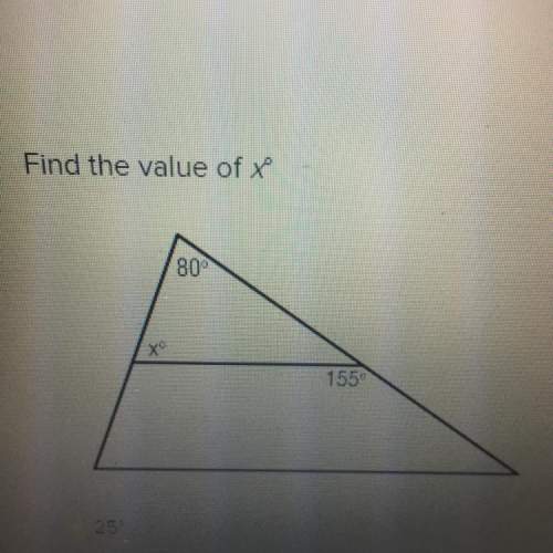 Find the value of x a.25 b.85 c.75 d.105